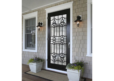 High Polished Elegant Inlaid Wrought Iron Glass / Dekorasi Kaca Pintu Untuk Membangun Tekstur yang Dipalsukan